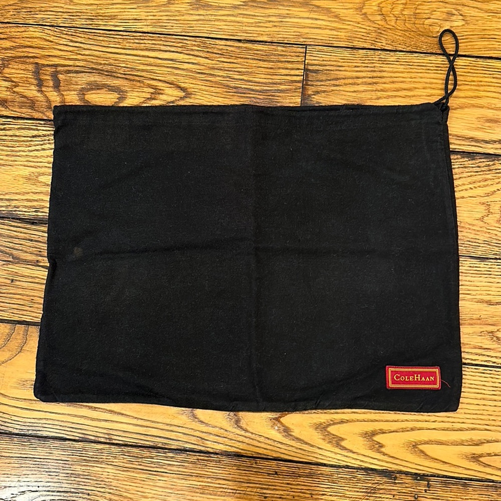 COLE HAHN BLACK DUST BAG FOR PURSE OR SHOES W/ DRAWSTRING FOR TRAVEL OR STORAGE